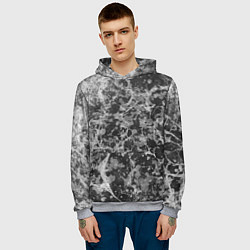 Толстовка-худи мужская Абстракция - серый антрацит, цвет: 3D-меланж — фото 2