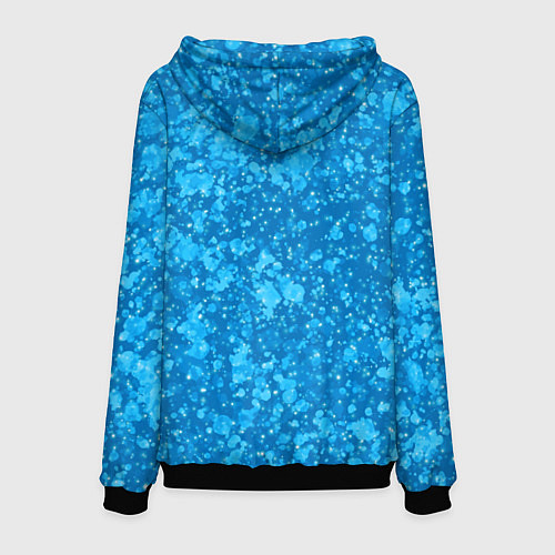 Мужская толстовка Ярко-голубой абстракция космический / 3D-Черный – фото 2