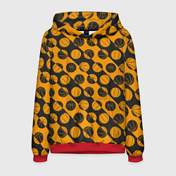 Толстовка-худи мужская Баскетбольный дизайн, цвет: 3D-красный