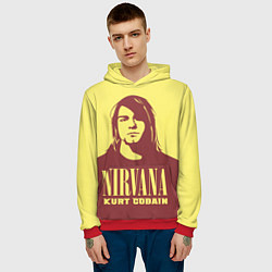 Толстовка-худи мужская Kurt Cobain Nirvana, цвет: 3D-красный — фото 2