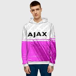 Толстовка-худи мужская Ajax pro football посередине, цвет: 3D-белый — фото 2