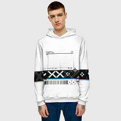 Толстовка-худи мужская Printstream white - скин CS, цвет: 3D-белый — фото 2