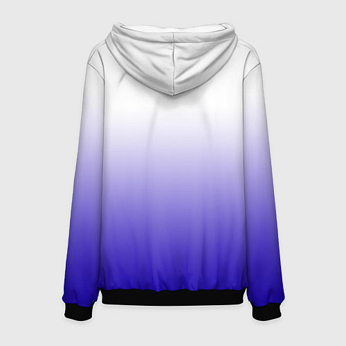 Мужская толстовка Градиент белый ультрамарин / 3D-Черный – фото 2