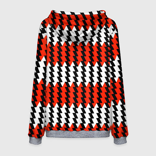 Мужская толстовка Вертикальные красно-белые полосы / 3D-Меланж – фото 2