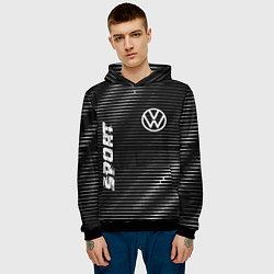 Толстовка-худи мужская Volkswagen sport metal, цвет: 3D-черный — фото 2