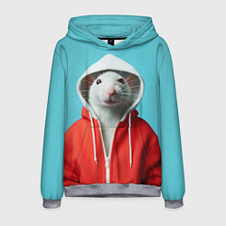 Толстовка-худи мужская Крыс в балахоне, цвет: 3D-меланж