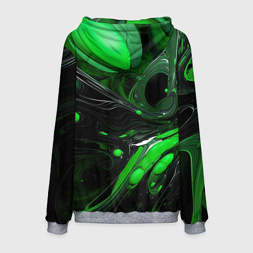Мужская толстовка Green dark abstract geometry style / 3D-Меланж – фото 2