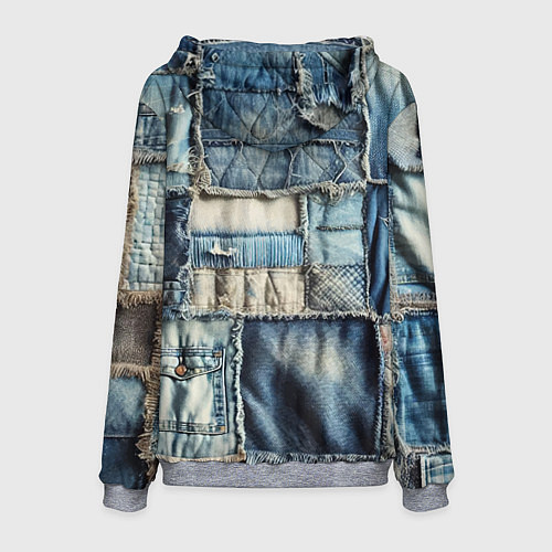 Мужская толстовка Patchwork denim - vogue / 3D-Меланж – фото 2