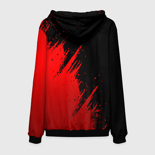 Мужская толстовка Велика отечественная - красный градиент / 3D-Черный – фото 2