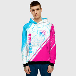 Толстовка-худи мужская Borussia neon gradient style вертикально, цвет: 3D-черный — фото 2