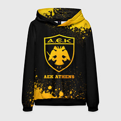 Толстовка-худи мужская AEK Athens - gold gradient, цвет: 3D-черный