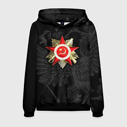 Толстовка-худи мужская Велика отечественная - Орден, цвет: 3D-черный