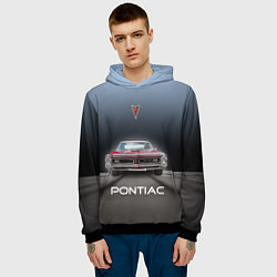 Толстовка-худи мужская Американский масл-кар Pontiac GTO, цвет: 3D-черный — фото 2
