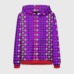 Толстовка-худи мужская Фиолетовые плитки, цвет: 3D-красный
