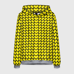 Толстовка-худи мужская Жёлтые лепестки шестиугольники, цвет: 3D-меланж
