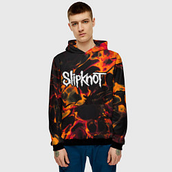 Толстовка-худи мужская Slipknot red lava, цвет: 3D-черный — фото 2