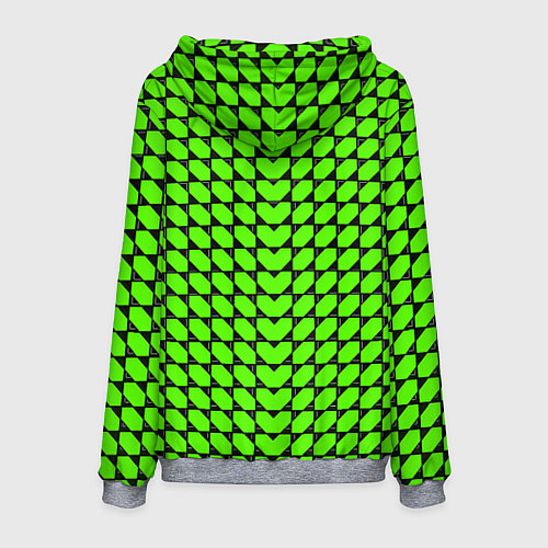 Мужская толстовка Зелёные лепестки шестиугольники / 3D-Меланж – фото 2