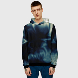 Толстовка-худи мужская Абстрактный тёмно-синий, цвет: 3D-черный — фото 2