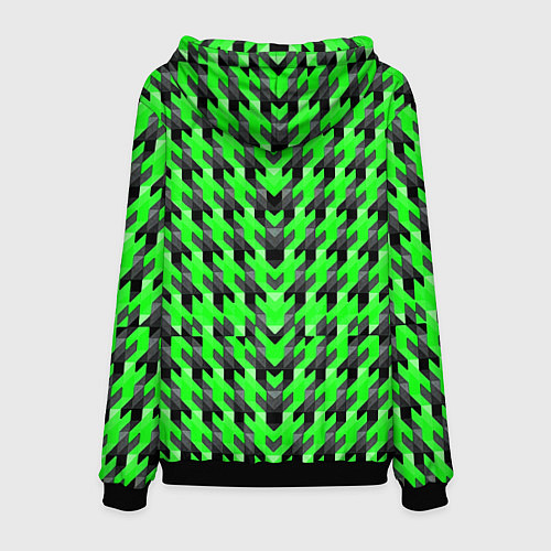 Мужская толстовка Чёрно-зелёный паттерн / 3D-Черный – фото 2