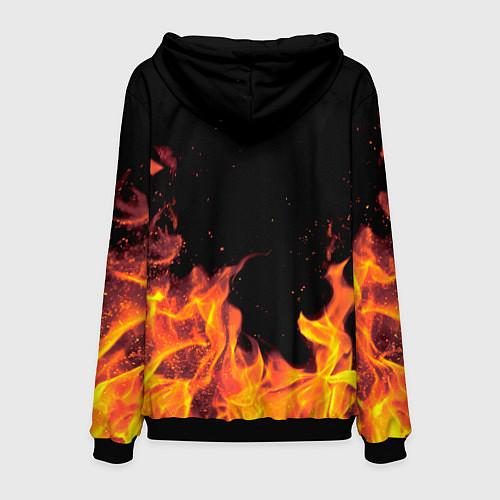 Мужская толстовка Руслан - имя в огне / 3D-Черный – фото 2