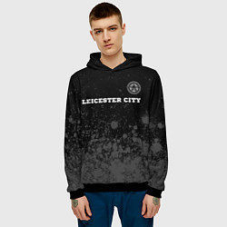 Толстовка-худи мужская Leicester City sport на темном фоне посередине, цвет: 3D-черный — фото 2