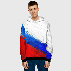 Толстовка-худи мужская Триколор красками, цвет: 3D-черный — фото 2