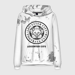 Толстовка-худи мужская Leicester City sport на светлом фоне, цвет: 3D-белый