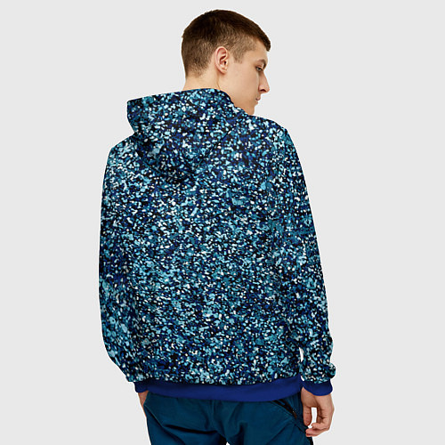 Мужская толстовка Синий пёстрый текстурированный / 3D-Синий – фото 4