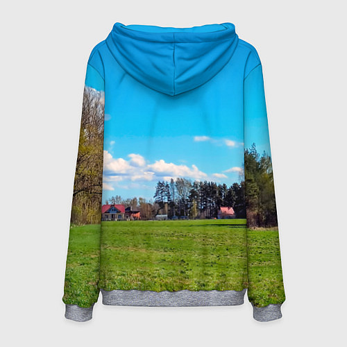 Мужская толстовка Пригородный пейзаж / 3D-Меланж – фото 2