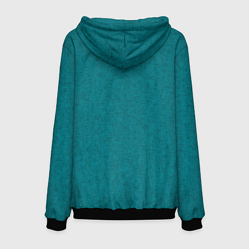 Мужская толстовка Сине-зелёный однотонный текстурированный / 3D-Черный – фото 2