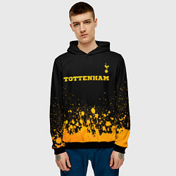 Толстовка-худи мужская Tottenham - gold gradient посередине, цвет: 3D-черный — фото 2