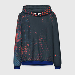 Толстовка-худи мужская Брызги краски на стену, цвет: 3D-синий
