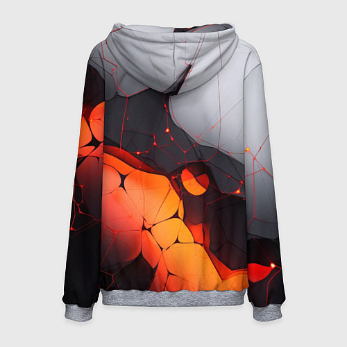 Мужская толстовка Объемная плита с красной лавой иллюстрация / 3D-Меланж – фото 2