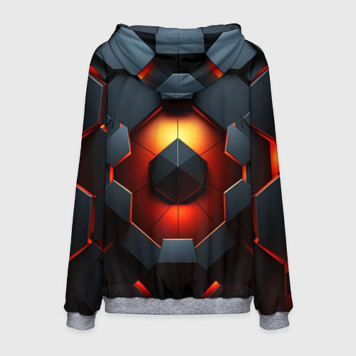 Мужская толстовка Конструкция из объемных оранжевых плит / 3D-Меланж – фото 2