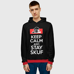 Толстовка-худи мужская Keep calm and stay skuf, цвет: 3D-красный — фото 2