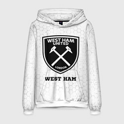Толстовка-худи мужская West Ham sport на светлом фоне, цвет: 3D-белый