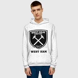 Толстовка-худи мужская West Ham sport на светлом фоне, цвет: 3D-белый — фото 2