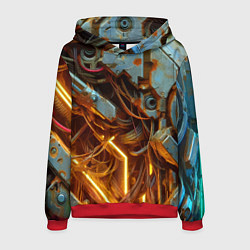 Толстовка-худи мужская Cyber armor - ai art, цвет: 3D-красный