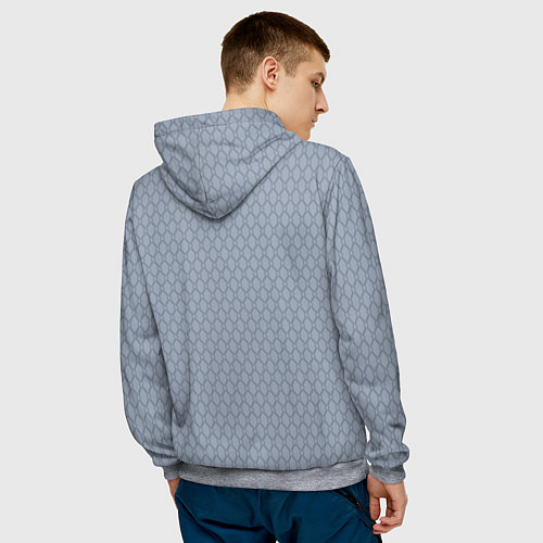 Мужская толстовка Серо-синий паттерн / 3D-Меланж – фото 4
