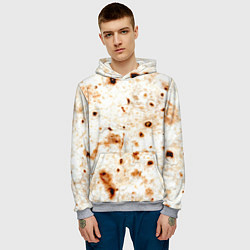 Толстовка-худи мужская Текстура светлого лаваша, цвет: 3D-меланж — фото 2