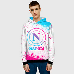 Толстовка-худи мужская Napoli neon gradient style, цвет: 3D-черный — фото 2