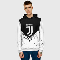 Толстовка-худи мужская Juventus sport geometry fc club, цвет: 3D-белый — фото 2