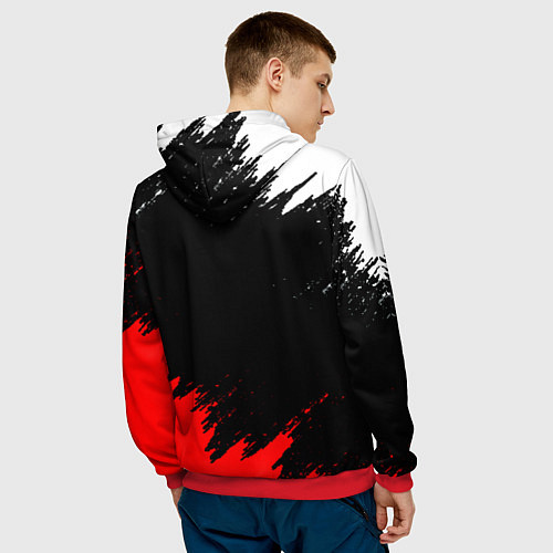 Мужская толстовка Манчестер Сити краски / 3D-Красный – фото 4