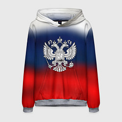 Толстовка-худи мужская Россия герб краски, цвет: 3D-меланж