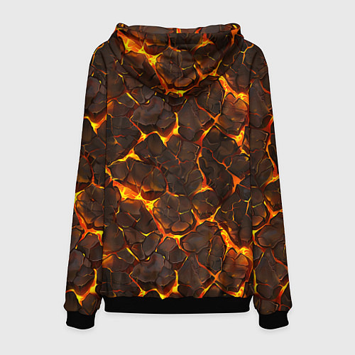 Мужская толстовка Элементаль магмы текстура / 3D-Черный – фото 2
