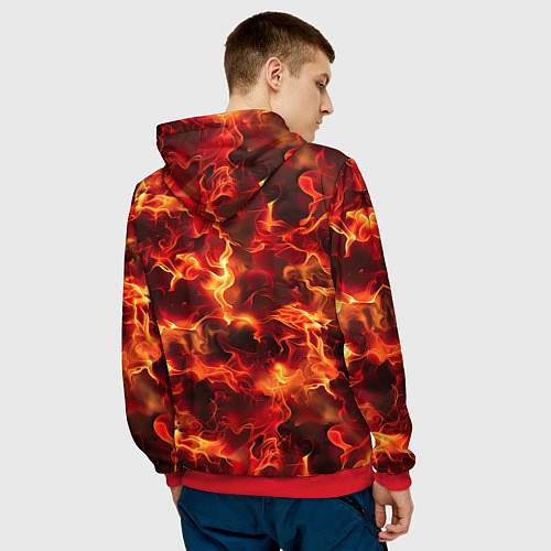 Мужская толстовка Огненный элементаль / 3D-Красный – фото 4