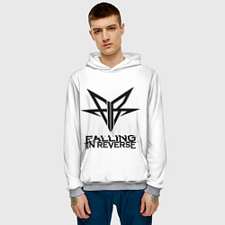 Толстовка-худи мужская Falling in Reverse band logo, цвет: 3D-меланж — фото 2
