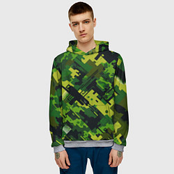 Толстовка-худи мужская Camouflage - pattern ai art, цвет: 3D-меланж — фото 2