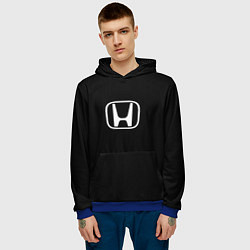 Толстовка-худи мужская Honda white logo, цвет: 3D-синий — фото 2