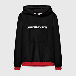 Толстовка-худи мужская Amg logo white, цвет: 3D-красный